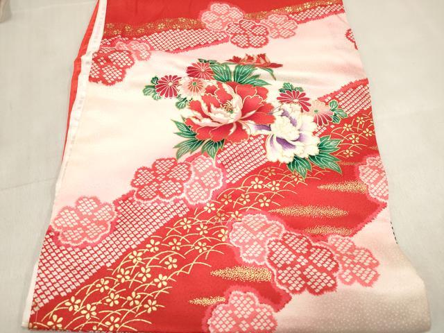 平和屋着物[]お宮参り　女の子　祝着　産着　初着　のしめ　駒刺繍　花車文　暈し染め　金彩　逸品　DABH5312ea