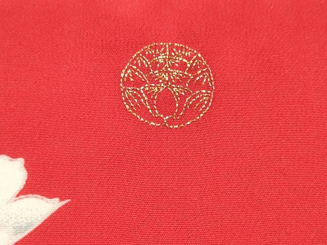 平和屋着物[]お宮参り　女の子　祝着　産着　初着　のしめ　駒刺繍　飛鶴雲取り吉祥文　枝垂れ桜　金彩　逸品　DABH5313ea