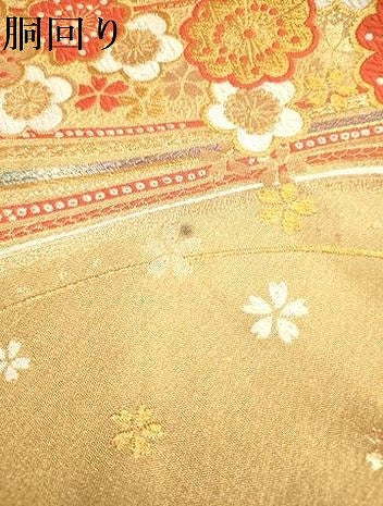 平和屋着物[]女の子　子供　全通柄袋帯　唐織　結び紐舞桜文　金糸　逸品　DABH5323ea