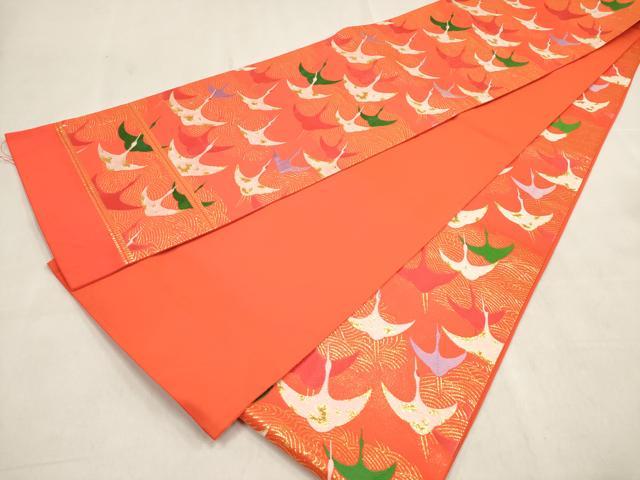 平和屋着物[]女の子　子供　全通柄袋帯　飛鶴　金糸　DABH5324ea