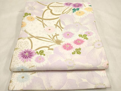 平和屋着物[]女の子　子供　全通柄袋帯　唐織　菊花文　金糸　逸品　DABH5325ea