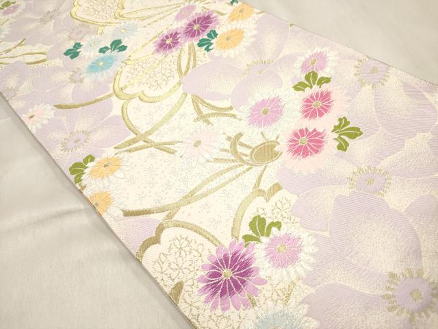 平和屋着物[]女の子　子供　全通柄袋帯　唐織　菊花文　金糸　逸品　DABH5325ea