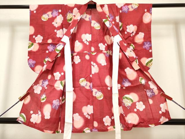 平和屋着物＊夏物　浴衣　女の子　子供　鈴舞梅文　綿　逸品　DABH5339ea
