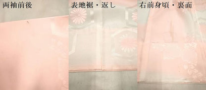 平和屋着物[]女の子　子供　長襦袢　無双仕立て　桐亀甲菊地紋　暈し染め　半衿刺繍　洗える着物　DABH5343ea