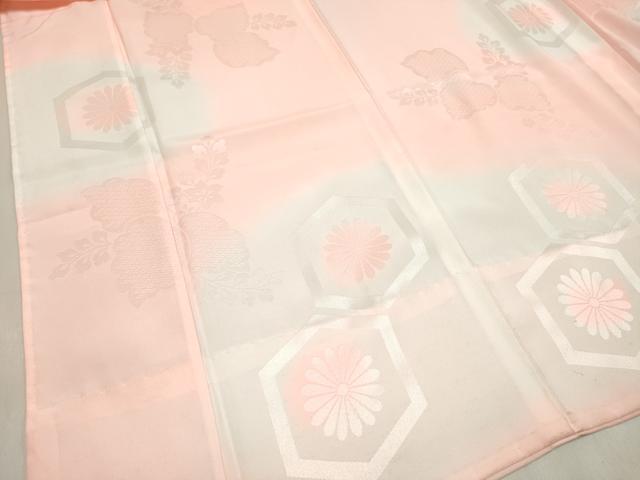 平和屋着物[]女の子　子供　長襦袢　無双仕立て　桐亀甲菊地紋　暈し染め　半衿刺繍　洗える着物　DABH5343ea