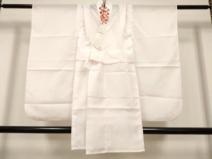 平和屋着物[]女の子　子供　長襦袢　単衣　薄桜色　半衿刺繍　DABH5345ea