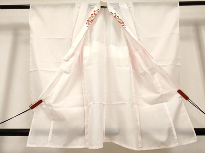 平和屋着物[]女の子　子供　長襦袢　単衣　薄桜色　半衿刺繍　DABH5345ea