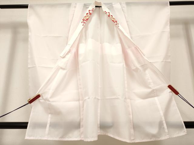 平和屋着物[]女の子　子供　長襦袢　単衣　薄桜色　半衿刺繍　DABH5345ea