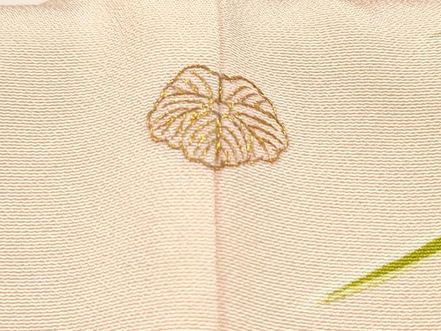 平和屋着物[]七五三　女の子　７歳　祝着　四つ身　尾長鳥花文　枝梅　逸品　DABH5351ea