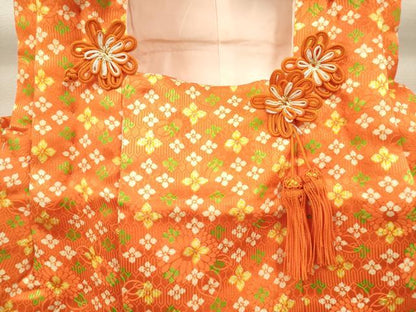 平和屋着物[]女の子　子供　被布　花菱文　逸品　DABH5357ea