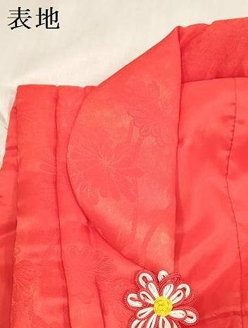 平和屋着[]七五三　女の子　子供　被布　立涌菊地紋　緋色　逸品　DABH5359ea