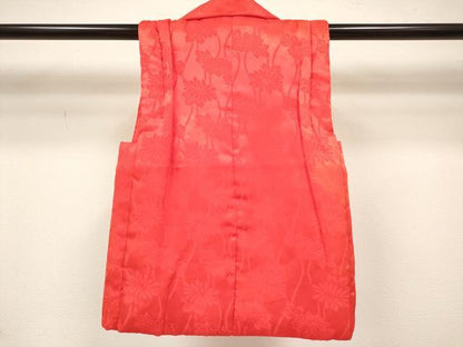 平和屋着[]七五三　女の子　子供　被布　立涌菊地紋　緋色　逸品　DABH5359ea