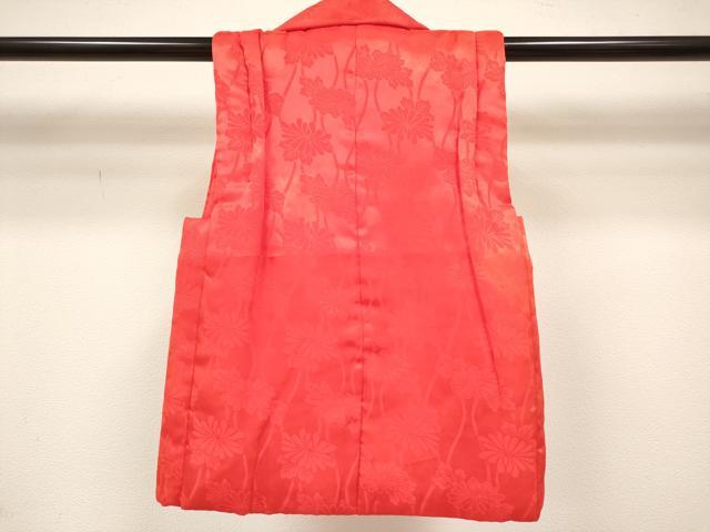平和屋着[]七五三　女の子　子供　被布　立涌菊地紋　緋色　逸品　DABH5359ea