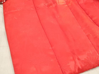 平和屋着[]七五三　女の子　子供　被布　立涌菊地紋　緋色　逸品　DABH5359ea