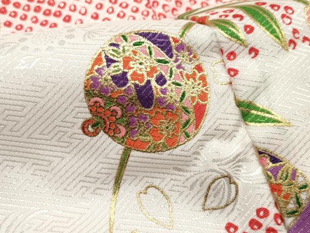 平和屋着物[]七五三　女の子　子供　被布　鈴花文　金彩　DABH5360ea