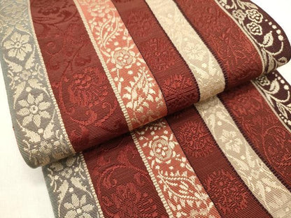 平和屋着物◎本場筑前博多織　半幅帯　花間道　正絹　逸品　DABH5361ea