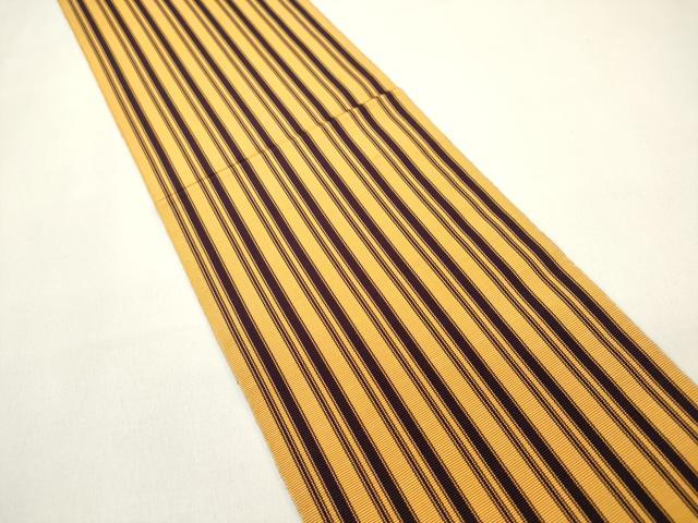 平和屋着物◎本場筑前博多織　両面　半幅帯　間道　証紙付き　正絹　逸品　DABH5363ea