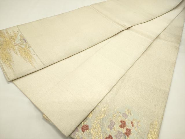 平和屋着物◎太鼓柄袋帯　花松文　金銀糸　正絹　逸品　DABH5380ea