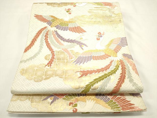 平和屋着物◎六通柄袋帯　唐織　天平鳳凰文　金糸　正絹　逸品　DABH5385ea
