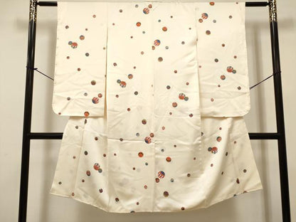 平和屋着物[]七五三　女の子　７歳　祝着　四つ身　手毬文　逸品　DABH5397ea