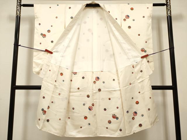 平和屋着物[]七五三　女の子　７歳　祝着　四つ身　手毬文　逸品　DABH5397ea