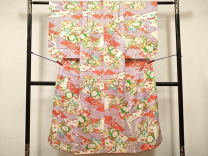 平和屋着物∵女の子　十三参り　子供　祝着　鹿の子花籠文　金彩　逸品　DABH5398ea