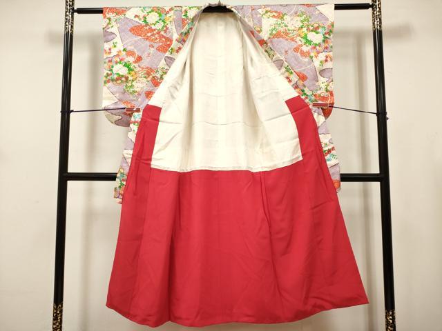 平和屋着物∵女の子　十三参り　子供　祝着　鹿の子花籠文　金彩　逸品　DABH5398ea