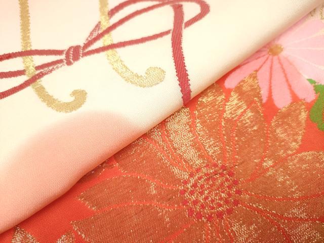 平和屋着物[]七五三　女の子　３歳　祝着　三つ身　寿光織　花車文　金銀糸　逸品　DABH5402ea