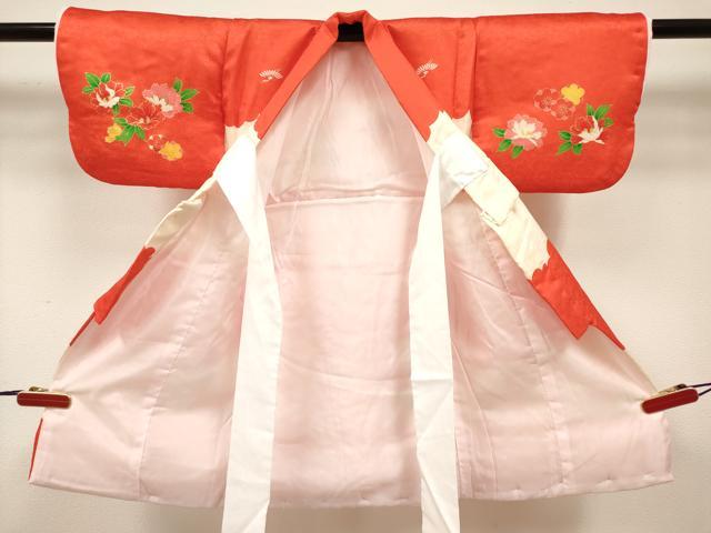 平和屋着物[]七五三　女の子　３歳　祝着　三つ身　花鞠文　金糸　逸品　DABH5404ea
