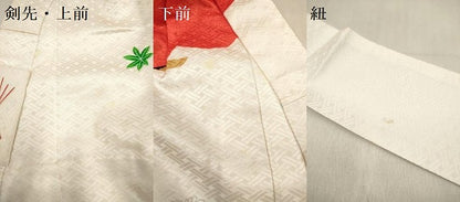 平和屋着物[]七五三　女の子　３歳　祝着　三つ身　駒刺繍　鼓花文　逸品　DABH5405ea