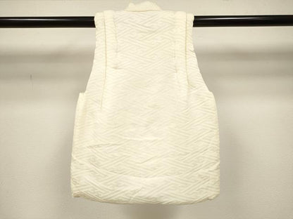 平和屋着物[]七五三　女の子　子供　被布　紗綾形地紋　生成り色　逸品　DABH5409ea