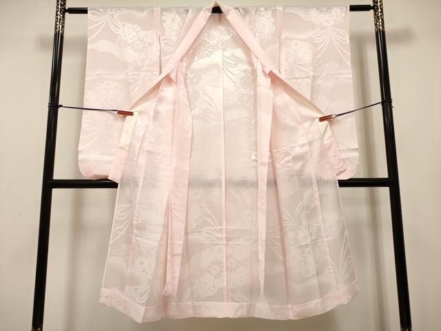 平和屋着物[]女の子　子供　長襦袢　単衣　くす玉花地紋　薄桜色　洗える着物　DABH5410ea