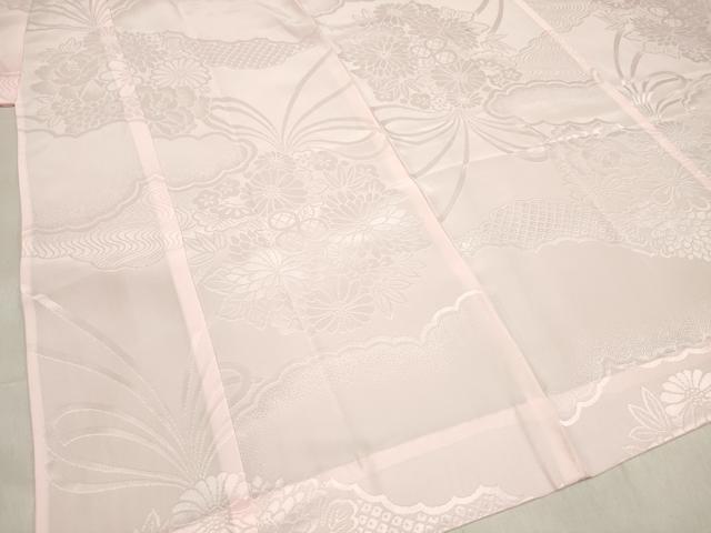 平和屋着物[]女の子　子供　長襦袢　単衣　くす玉花地紋　薄桜色　洗える着物　DABH5410ea