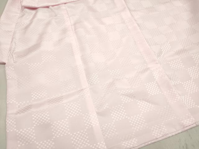 平和屋着物[]女の子　子供　長襦袢　袷　市松地紋　薄桜色　洗える着物　DABH5412ea