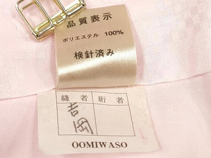 平和屋着物[]女の子　子供　長襦袢　袷　市松地紋　薄桜色　洗える着物　DABH5412ea
