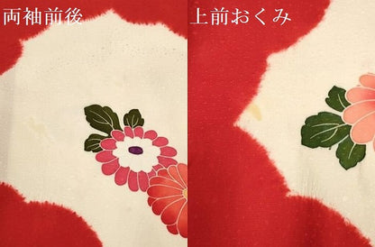 平和屋着物[]お宮参り　女の子　祝着　産着　初着　のしめ　絞り　糸車花文　逸品　DABH5414ea