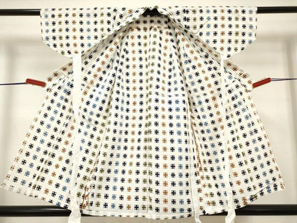 平和屋着物＊夏物　浴衣　男の子　注染　変わり格子　綿　逸品　DABH5416ea