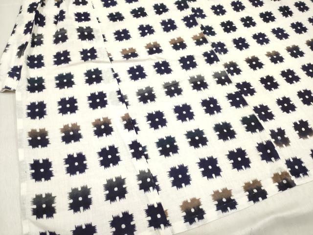 平和屋着物＊夏物　浴衣　男の子　注染　井桁　綿　逸品　DABH5417ea