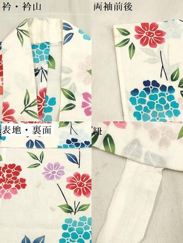 平和屋着物＊夏物　浴衣　女の子　注染　紫陽花　アジサイ　綿　逸品　DABH5418ea
