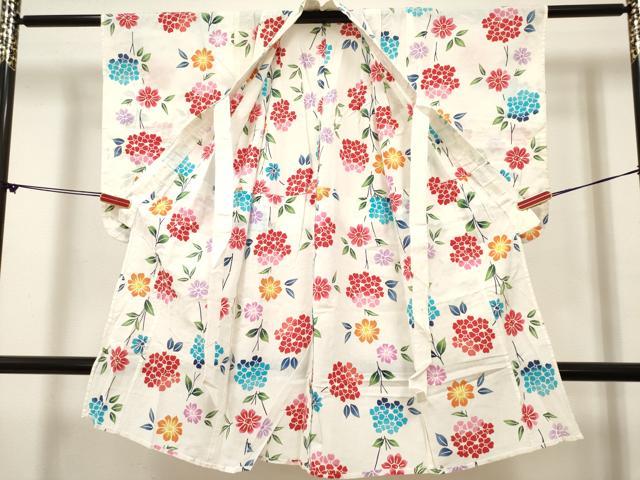 平和屋着物＊夏物　浴衣　女の子　注染　紫陽花　アジサイ　綿　逸品　DABH5418ea