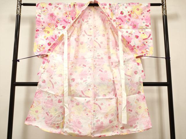 平和屋着物＊夏物　浴衣　女の子　mezzo piano　メゾピアノ　パフェ アイスクリーム 苺 さくらんぼ 舞花文　日本製　綿　DABH5421ea