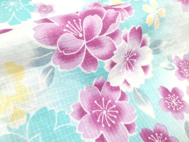 平和屋着物＊夏物　綿紅梅　浴衣　女の子　舞桜文　綿　逸品　DABH5426ea