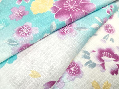 平和屋着物＊夏物　綿紅梅　浴衣　女の子　舞桜文　綿　逸品　DABH5426ea