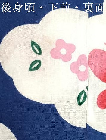 平和屋着物＊夏物　浴衣　女の子　注染　雲取り花蝶文　綿　逸品　DABH5427ea