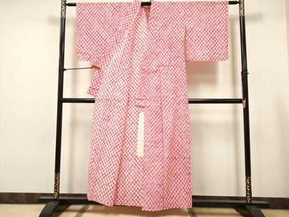 平和屋着物∴夏物　浴衣　有松鳴海絞り　蜘蛛絞り　綿　逸品　DABH5429ea