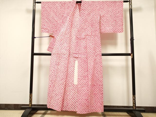 平和屋着物∴夏物　浴衣　有松鳴海絞り　蜘蛛絞り　綿　逸品　DABH5429ea