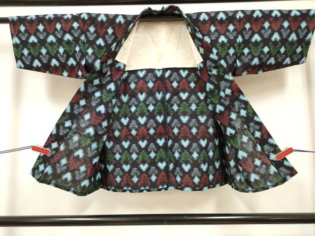 平和屋着物[]久留米絣　女の子　子供　単衣　絣文様　綿　逸品　DABH5431ea