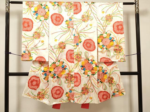 平和屋着物[]お宮参り　女の子　祝着　産着　初着　のしめ　絞り　くす玉花文　金彩　逸品　DABH5457ea