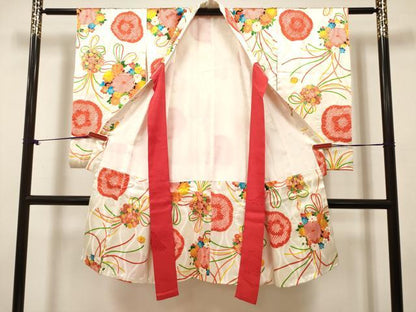平和屋着物[]お宮参り　女の子　祝着　産着　初着　のしめ　絞り　くす玉花文　金彩　逸品　DABH5457ea