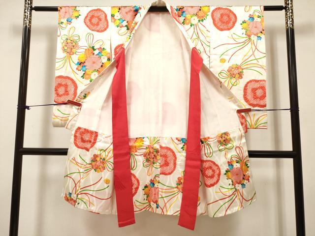 平和屋着物[]お宮参り　女の子　祝着　産着　初着　のしめ　絞り　くす玉花文　金彩　逸品　DABH5457ea
